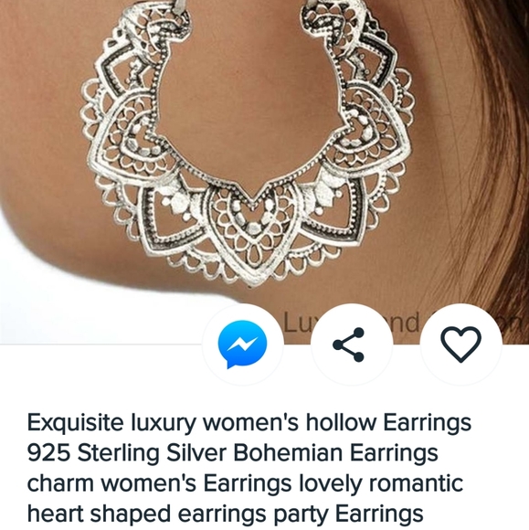 SOLD OUT. Exquisite Boho Silver Earrings - Picture 2 of 4